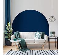 Ambiance Sticker Autocollant Lit Tête de Lit Arche Stickers Muraux | Grand Papier Peint Demi Cercle pour Décoration Salon et Chambre| L58 x H200 cm - Bleu Fonce