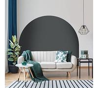 Ambiance Sticker Autocollant Lit Tête de Lit Arche Stickers Muraux | Grand Papier Peint Demi Cercle pour Décoration Salon et Chambre| L220 x H180 cm - Gris Tempete