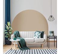 Ambiance Sticker Autocollant Lit Tête de Lit Arche Stickers Muraux | Grand Papier Peint Demi Cercle pour Décoration Salon et Chambre| L220 x H180 cm - Taupe