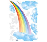 Ambiance Sticker Autocollant Muraux Décoration Adhésifs Arc-En-Ciel & Anges Sticker Murale pour Bébé, Chambre d'enfant et Salon - H50 x L70 cm