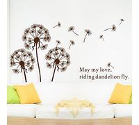Ambiance Sticker Autocollant Muraux Décoration Adhésifs Fleur Pissenlits Sticker Murale pour Bébé, Chambre d'enfant et Salon - H90 x L60 cm