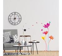 Ambiance Sticker Autocollant Muraux Décoration Adhésifs Fleurs Arc-en-Ciel Sticker Murale pour Bébé, Chambre d'enfant et Salon - H50 x L70 cm