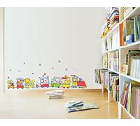 Ambiance Sticker Autocollant Muraux Décoration Adhésifs Trains Animaux Cirque Sticker Murale pour Bébé, Chambre d'enfant et Salon - H50 x L70 cm