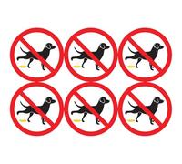 Ambiance Sticker Autocollant Panneau de Adhesive Pipi de Chien Interdit Signalétique Laminé Plastifié Résistant à l'eau et aux U - Ne pas Laisser les Chiens Uriner Rond - 6 stickers de 25 cm ⌀