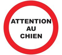 Ambiance Sticker Autocollant Panneau de Signalisation Adhesive Chien de Garde Signalétique Laminé Plastifié Résistant à l'eau et aux UV - Attention au Chien je Monte la Garde Rond - 30 cm ⌀