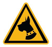 Ambiance Sticker Autocollant Panneau de Signalisation Adhesive Chien de Garde Signalétique Laminé Plastifié Résistant à l'eau et aux UV - Attention au Chien je Monte la Garde - H20 x L20 cm