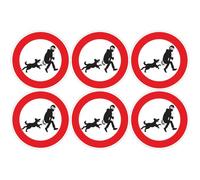 Ambiance Sticker Autocollant Panneau de Signalisation Adhesive Chien Signalétique Laminé Plastifié Résistant à l'eau et aux UV - Attention au Chien je Monte la Garde Rond - 6 stickers de 15 cm ⌀