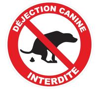 Ambiance Sticker Autocollant Panneau de Signalisation Adhesive Pipi de Chien Interdit Signalétique Laminé Plastifié Résistant à l'eau et aux UV - Ne pas Laisser les Chiens Uriner Rond - 20 cm ⌀