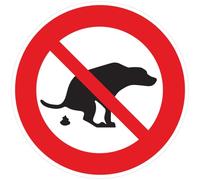 Ambiance Sticker Autocollant Panneau de Signalisation Adhesive Pipi de Chien Interdit Signalétique Laminé Plastifié Résistant à l'eau et aux UV - Ne pas Laisser les Chiens Uriner Rond - 15 cm ⌀