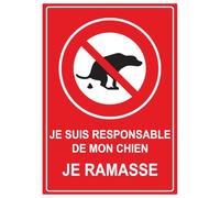 Ambiance Sticker Autocollant Panneau de Signalisation Adhesive Pipi de Chien Interdit Signalétique Laminé Plastifié Résistant à l'eau et aux UV - Ne pas Laisser les Chiens Uriner Rond - H17 x L12 cm