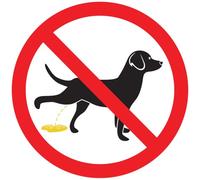 Ambiance Sticker Autocollant Panneau de Signalisation Adhesive Pipi de Chien Interdit Signalétique Laminé Plastifié Résistant à l'eau et aux U - Ne pas Laisser les Chiens Uriner Rond - 10 cm ⌀
