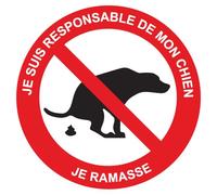 Ambiance Sticker Autocollant Panneau de Signalisation Adhesive Pipi de Chien Interdit Signalétique Laminé Plastifié Résistant à l'eau et aux UV - Ne pas Laisser les Chiens Uriner Rond - 10 cm ⌀