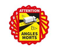 Ambiance Sticker Autocollant Signalétique Laminé Plastifié Résistant à l'eau et aux UV - Attention Angles Morts Obligatoire en France pour Les Véhicules Truck de Plus de 3,5 T - Lot de 96 (25x17cm)