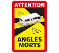 Ambiance Sticker Autocollant Signalétique Laminé Plastifié Résistant à l'eau et aux UV Attention Angles Morts Obligatoire en France pour Les Véhicules Camping-Car de Plus de 3,5 T - Lot de 3 (25x17cm)
