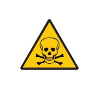 Ambiance Sticker Autocollant Vinyl Signalétique Laminé Plastifié Résistant à l'eau et aux UV - Danger de Mort Triangulaires - Lot de 6 (7.2x8.2 cm)