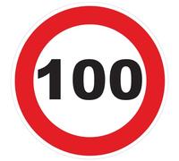 Ambiance Sticker autocollant vitesse, 100 km/h, cercle rouge, 10 cm