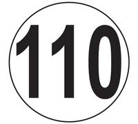 Autocollant Sticker Macaron Limitation de Vitesse Autocars Tracteur Poids - Lourds Disque Limitation Vitesse Camion 110 KM/H adhésif - 10 cm Diamètre
