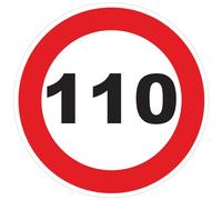Ambiance Sticker autocollant vitesse, 110 km/h, cercle rouge, 10 cm