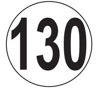 Autocollant Sticker Macaron Limitation de Vitesse Autocars Tracteur Poids - Lourds Disque Limitation Vitesse Camion 130 KM/H adhésif - 20 cm Diamètre