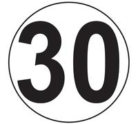 Ambiance Sticker autocollant vitesse, 30 km/h, 10 cm | Autocollant plastifié résistant eau et rayures, sans perçage, notice de pose incluse, usage intérieur/extérieur