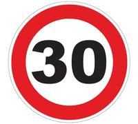 Ambiance Sticker autocollant vitesse, 30 km/h, cercle rouge, 10 cm