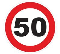 Ambiance Sticker autocollant vitesse, 50 km/h, cercle rouge, 10 cm