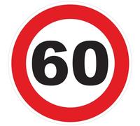 Ambiance Sticker autocollant vitesse, 60 km/h, cercle rouge, 20 cm