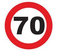 Ambiance Sticker autocollant vitesse, 70 km/h, cercle rouge, 20 cm