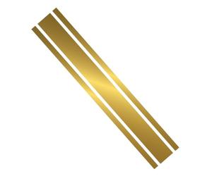 Ambiance Sticker Capot de Voiture Stripe, Autocollant Racing Body Side Stripe Decal, Toit Jupe Pare-chocs Stripe Decal Vinyle, Modifié Stripe Decal Car Décor Or Dore - 1 Pièce de 124 cm