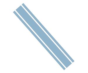 Ambiance Sticker Capot de Voiture Stripe, Autocollant Racing Body Side Stripe Decal, Toit Jupe Pare-chocs Stripe Decal Vinyle, Modifié Stripe Decal Car Décor Bleu Poudre - 1 Pièce de 124 cm