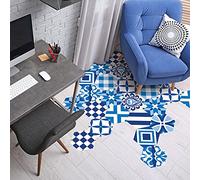 Ambiance Sticker Carreaux de Ciment pour Sol - Azulejos avec Laminat Protection en Plastique Anti-Dérapant | Stickers Adhésifs Carrelages Hexagones Clavio Résistant à l'eau - 10 Pièces de 30x26 cm