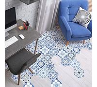 Ambiance Sticker Carreaux de Ciment pour Sol - Azulejos avec Laminat Protection en Plastique Anti-Dérapant | Stickers Adhésifs Carrelages Hexagones Simonia Résistant à l'eau - 10 Pièces de 30x26 cm