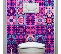 Ambiance Sticker Crédence Cuisine, Violet Byzantine, Lot de 9, 10x10 cm | Vinyle adhésif, anti-rayure, auto collant déco adhésif, autocollant cuisine mural, adhésif mosaïque, covering meuble, ciment