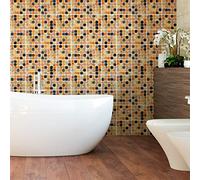 Ambiance Sticker Cuisine, Mosaïques Nuance Sablé, Lot de 9, 15x15 cm | Crédence adhésive pour cuisine, anti-rayure, adhésif mural décoratif, faux carrelage adhésif mural cuisine, pvc mural, ciment