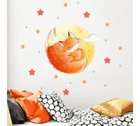 Ambiance Sticker Décoration murale enfant - Renard Rêveur - Autocollant Mural pour Chambre d'Enfant | H30 x L40 cm