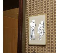 Ambiance Sticker Effet Miroir Autocollant Muraux Comme un Miroir Figures WC Homme et Femme Mirror-like Sticker Murale pour Bébé, Chambre d'enfant et Salon - 2 Pieces (H17 x L5 cm) et (H15 x L6 cm)