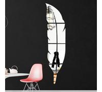 Ambiance Sticker Effet Miroir Autocollant Muraux Comme un Miroir Plume Mirror-like Sticker Murale pour Bébé, Chambre d'enfant et Salon - H120 x L30 cm