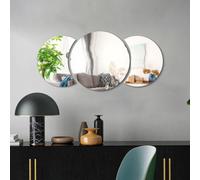 Ambiance Sticker Effet Miroir Autocollant Muraux Comme un Miroir Rond et Demi-Lune Mirror-like Sticker Murale pour Bébé, Chambre d'enfant et Salon - Pack de 3 Stickers