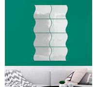 Ambiance Sticker Effet Miroir Autocollant Muraux Comme un Miroir Vagues Mirror-like Sticker Murale pour Bébé, Chambre d'enfant et Salon - Pack de 8 Stickers