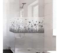 Film Fenêtre Anti Regard Occultant - CHAMP DE FLEURS ET PAPILLONS - Stickers pour Vitres & Porte de Douche - 40x100cm