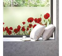 Sticker occultant et privatif pour fenêtre 100 x 40 cm coquelicots