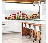 Film Fenêtre Anti Regard Occultant - COQUELICOTS - Stickers pour Vitres & Porte de Douche - 40x200cm