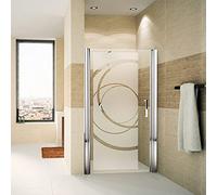 Ambiance Sticker Film Fenêtre Anti Regard Occultant - Courbes Design - Stickers Autocollant Brise-Vue pour Vitre & Porte de Douche - 120x45cm