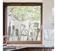 Film Fenêtre Anti Regard Occultant - CUISINE USTENSILES - Stickers pour Vitres & Porte de Douche - 40x100cm