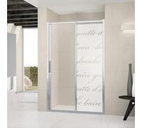 Ambiance Sticker Film Fenêtre Anti Regard Occultant - Douche LITTÉRAIRE - Stickers Autocollant Brise-Vue pour Vitre & Porte de Douche - 120x35cm