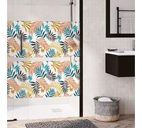 Film Fenêtre Anti Regard Occultant - Feuilles DE Palmier COLORÉES - Stickers pour Vitres & Porte de Douche - 40x100cm