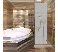 Ambiance Sticker Film Fenêtre Anti Regard Occultant - Fleurs DE Pavot - Stickers Autocollant Brise-Vue pour Vitre & Porte de Douche - 120x35cm