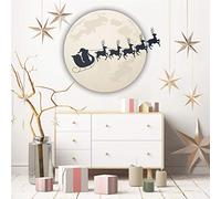 Ambiance Sticker Mural de Noël Père Noël - Déco Fêtes, 90 x 100 cm