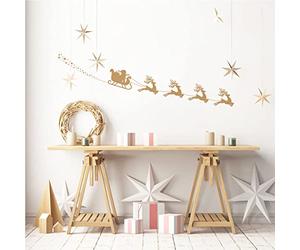 Ambiance Sticker Mural de Noël Rennes - Déco Fêtes Noël, 30 x 65 cm