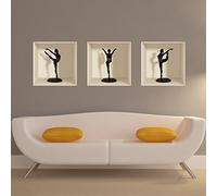 Ambiance Sticker Mural Effet 3D Ballerines Silhouette Cygne - 30 x 90cm